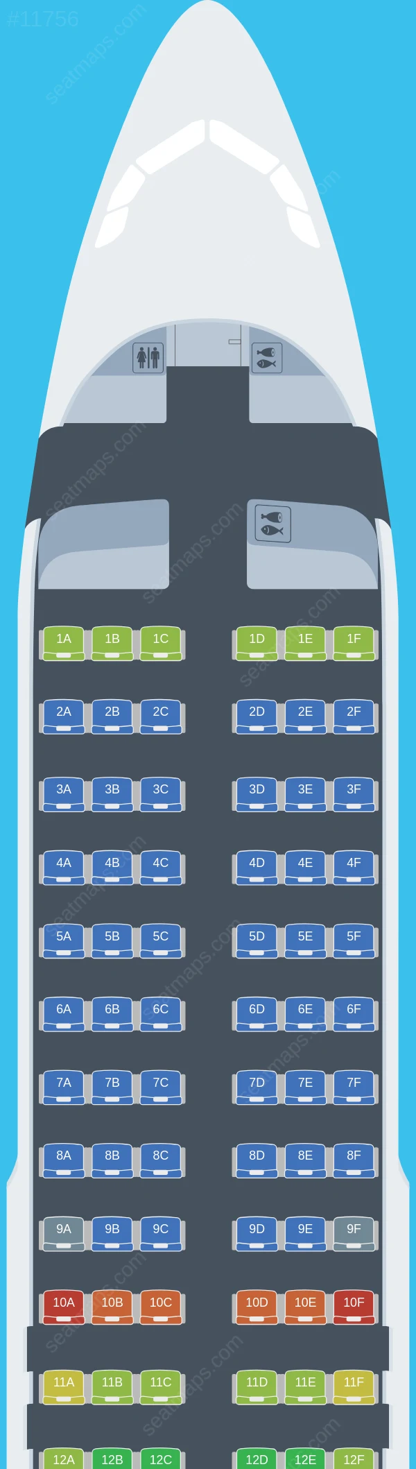 Sky Angkor Airlines Airbus A320neo seatmap preview