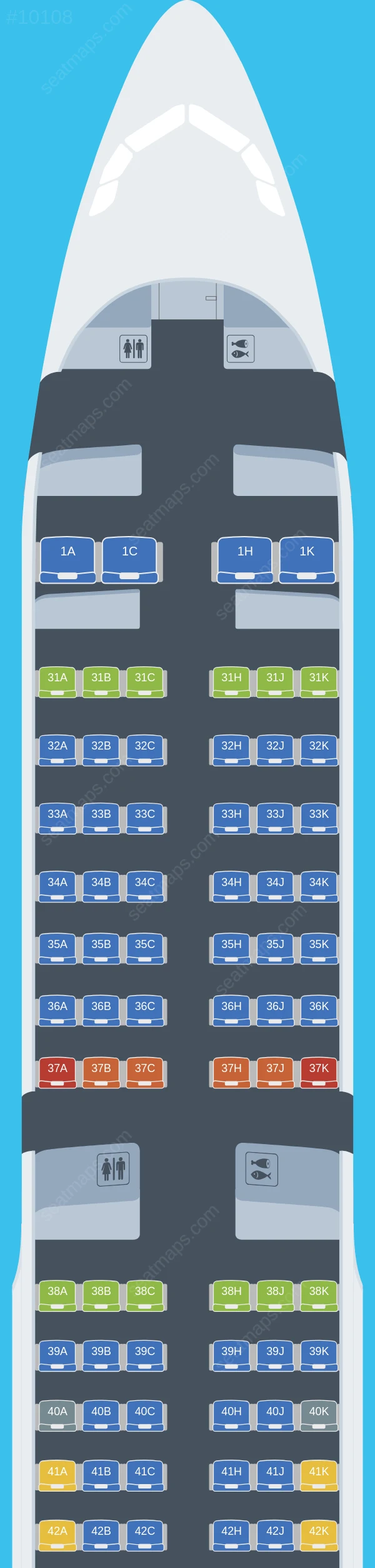 China Southern Airbus A321-200 V.1 seatmap preview