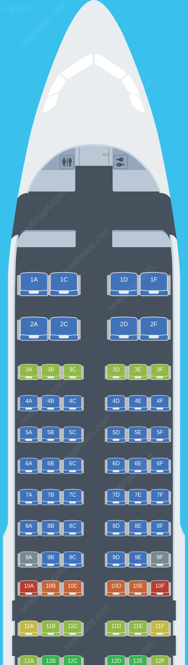 Ural Airlines Airbus A320neo seatmap preview
