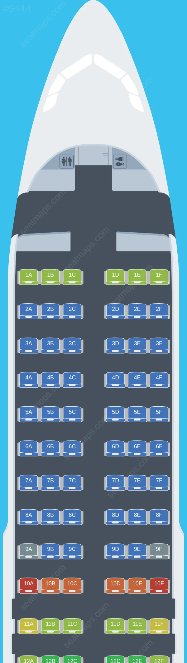 Atlantic Airways Airbus A320neo seatmap preview