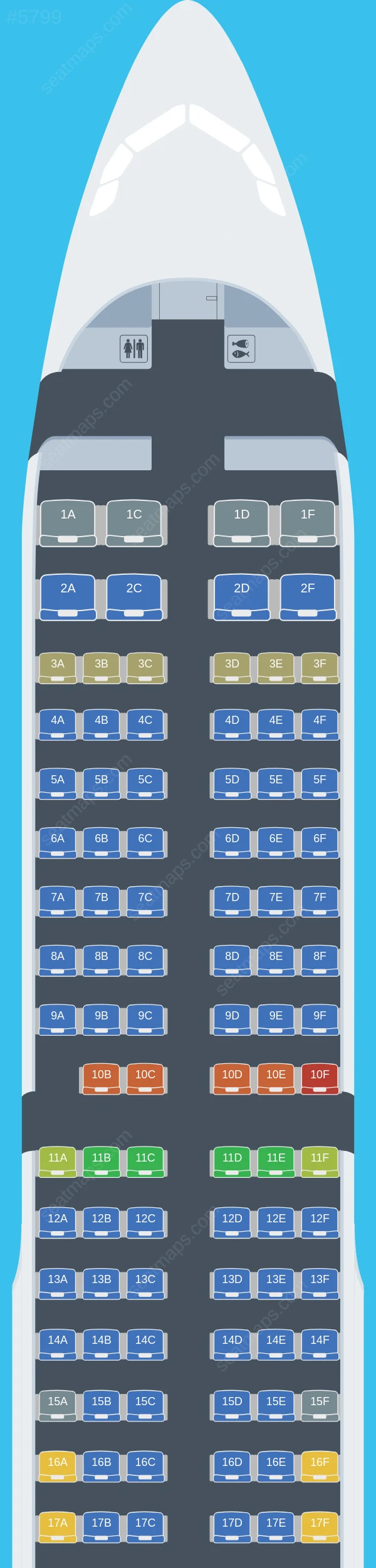 Spirit Airlines Airbus A321-200 seatmap preview