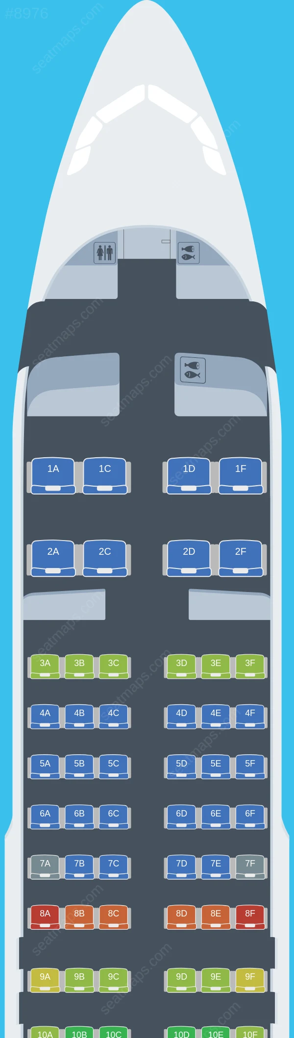 Shenzhen Airlines Airbus A320neo seatmap preview