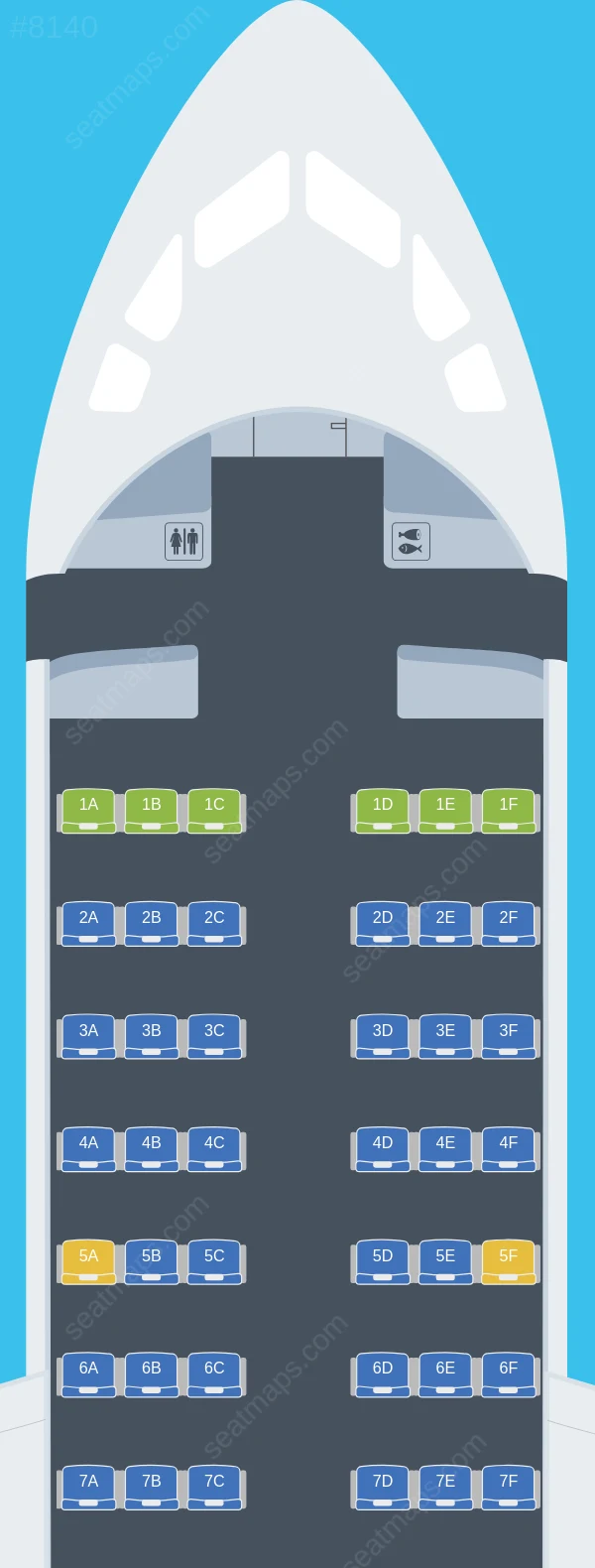 Aerovías DAP BAe 146-200 seatmap preview