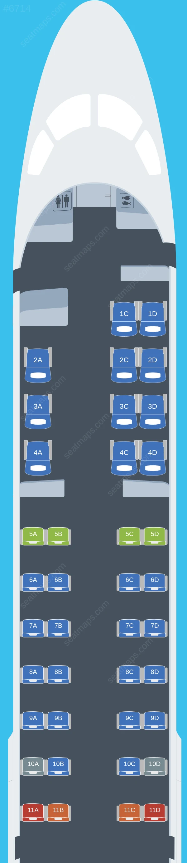 AeroMexico Connect - Aerolitoral Embraer E190 seatmap preview