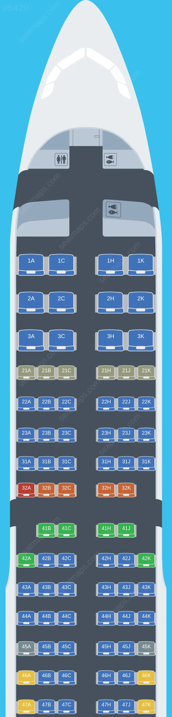 Philippine Airlines - PAL Airbus A321-200 seatmap preview