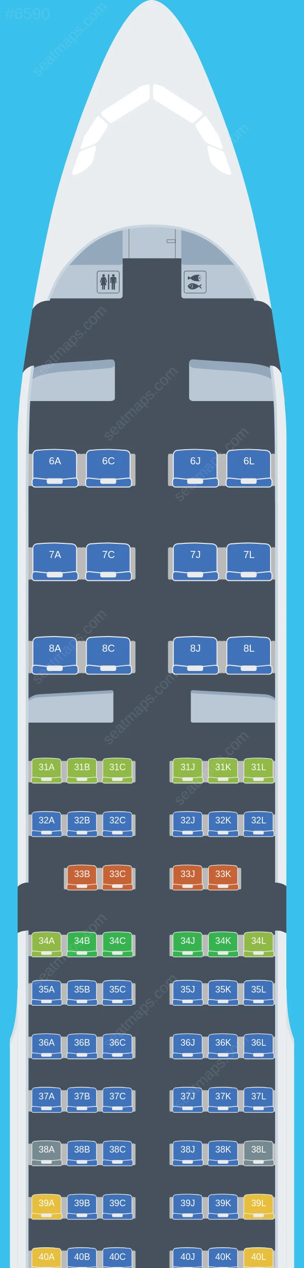China Eastern Airbus A321-200 V.3 seatmap preview