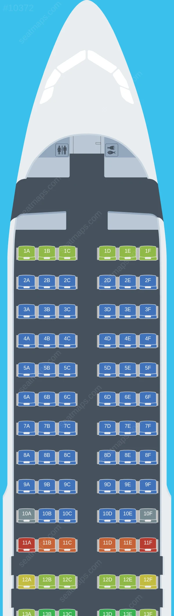 China Express Airlines Airbus A320neo seatmap preview