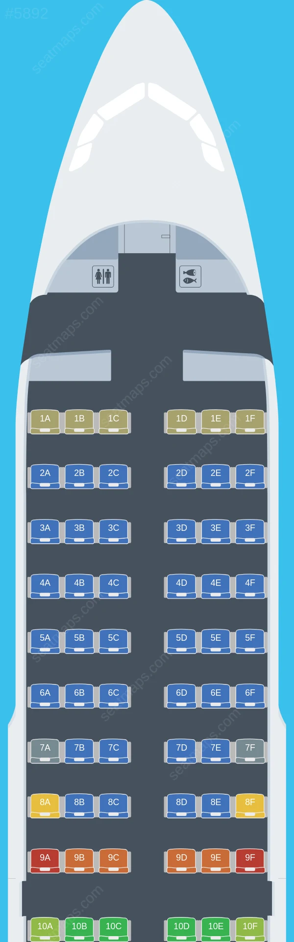 LATAM Airlines Colombia Airbus A319-100 seatmap preview