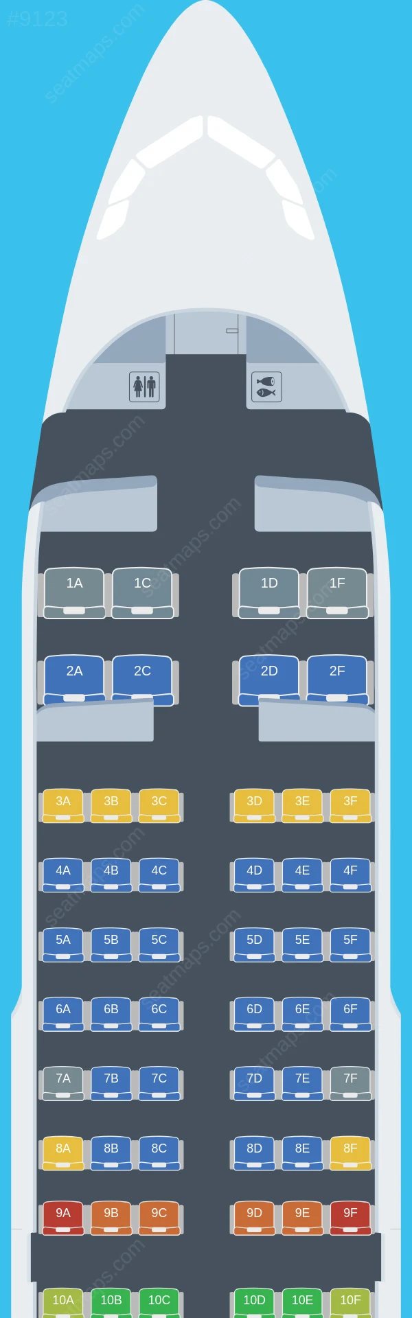 Air Travel Airbus A319-100 seatmap preview