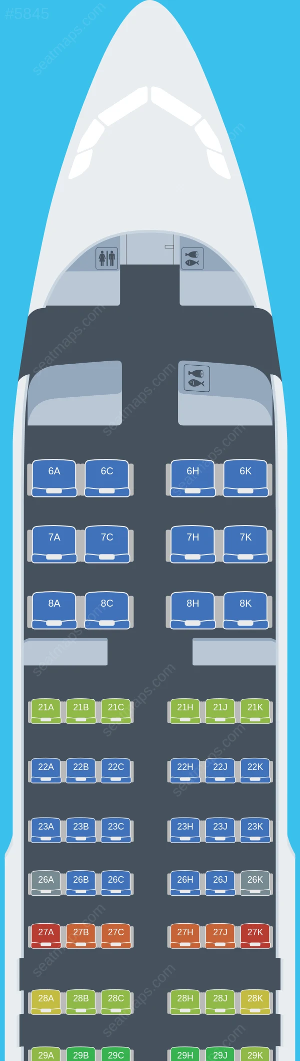 Royal Brunei Airlines Airbus A320neo seatmap preview