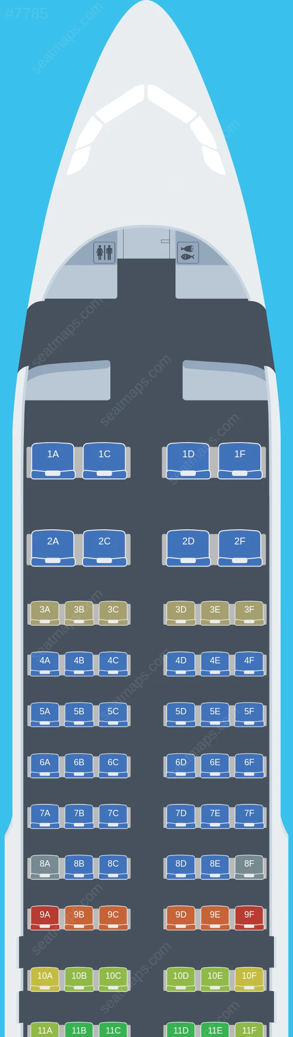 S7 Airlines Airbus A320neo seatmap preview