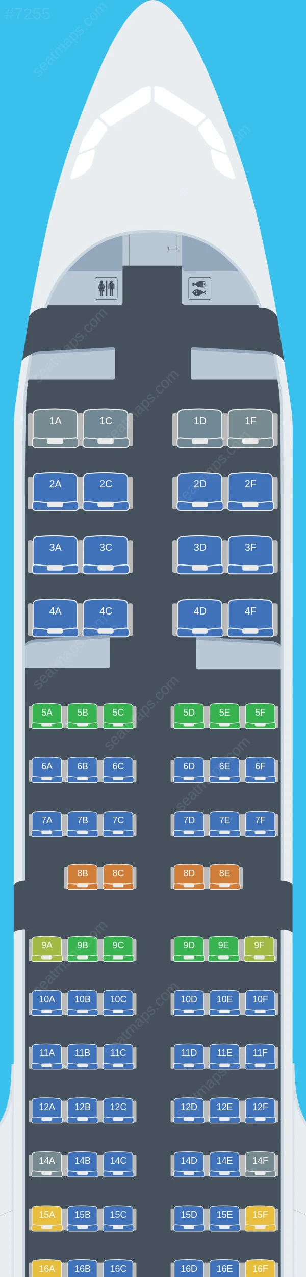 Azores Airlines Airbus A321neo seatmap preview