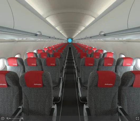 Air Arabia Airbus A320 seat maps 360 panorama view
