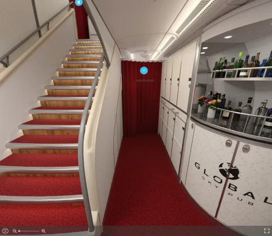 Global Airlines Airbus A380-800seat maps 360 panorama view