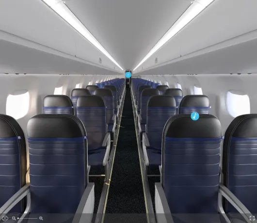 United Airlines Embraer E175 seat maps 360 panorama view