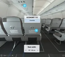 Air Arabia Airbus A320-200 seat maps 360 panorama view