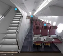 Qatar Airways Airbus A380-800 seat maps 360 panorama view