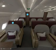 Qatar Airways Airbus A380-800 seat maps 360 panorama view