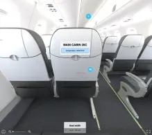 American Airlines Embraer E175 seat maps 360 panorama view
