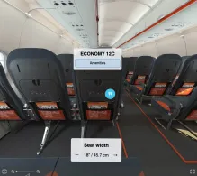 easyJet UK Airbus A320-200 V.1 seat maps 360 panorama view