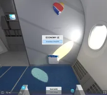 Southwest Airlines Boeing 737 MAX 8 V.2 seat maps 360 panorama view