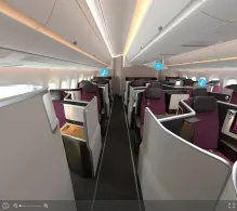 Swiss Airbus A350-900 Senses seat maps 360 panorama view