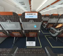 easyJet Europe Airbus A319-100 seat maps 360 panorama view