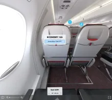 Austrian Airlines Embraer E195 seat maps 360 panorama view