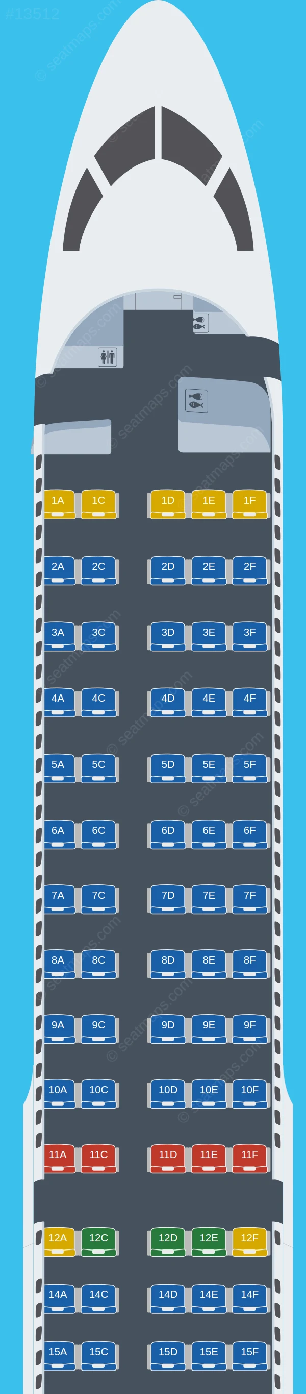 Lufthansa City Airlines Airbus A220-300 seatmap preview