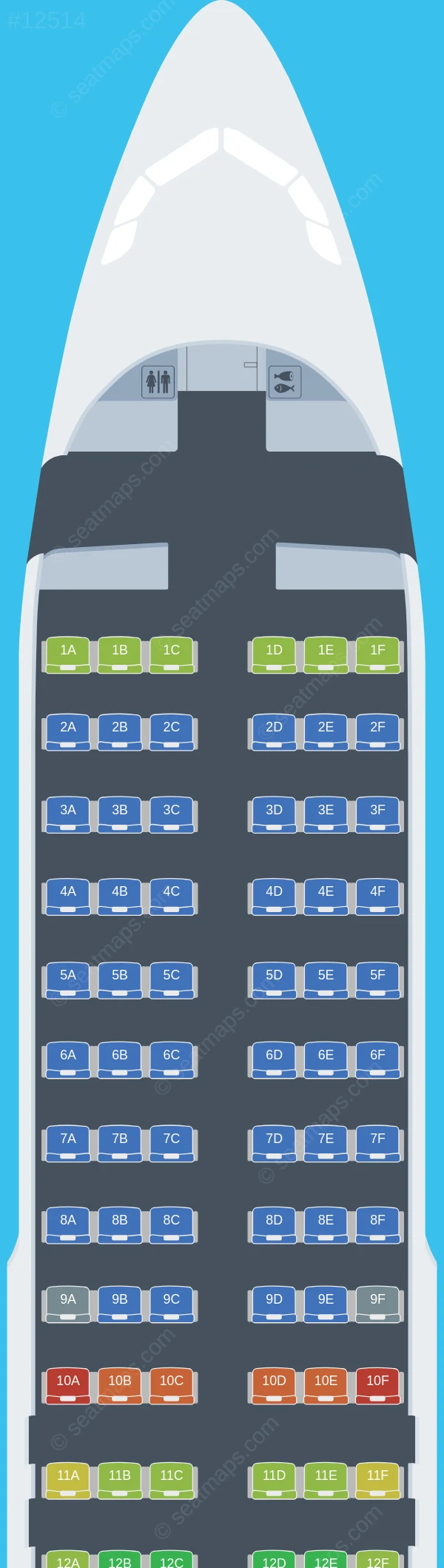 Air India Airbus A320neo V.4 seatmap preview