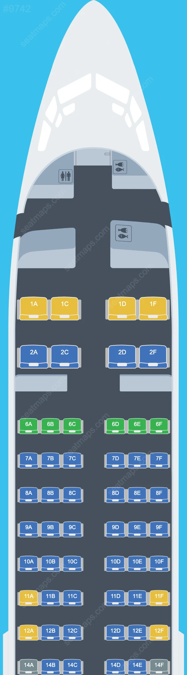 Схема салона Flex Flight в самолете Boeing 737 737-400