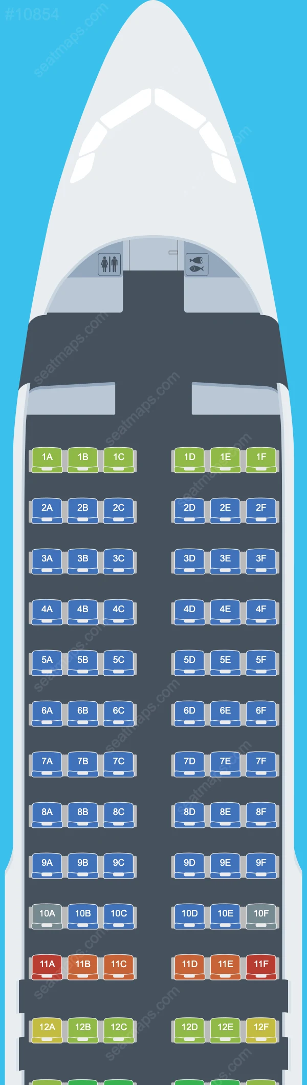 Схема салона Nile Air в самолете Airbus A320 A320-200 V.2
