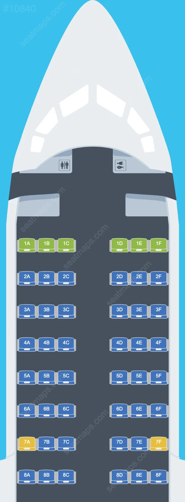 EcoJet (Linea Aerea EcoJet) Avro RJ100 Avroliner Seat Maps RJ100