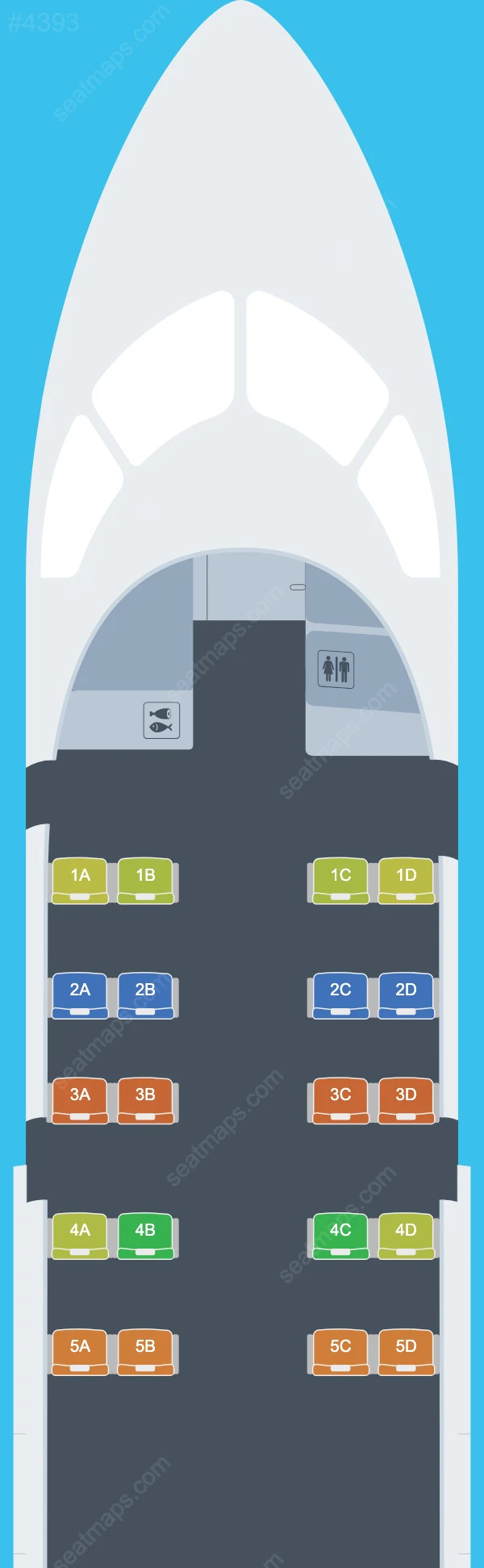 Схема салона PNG Air в самолете Bombardier Q100-Q200 Q100 V.3