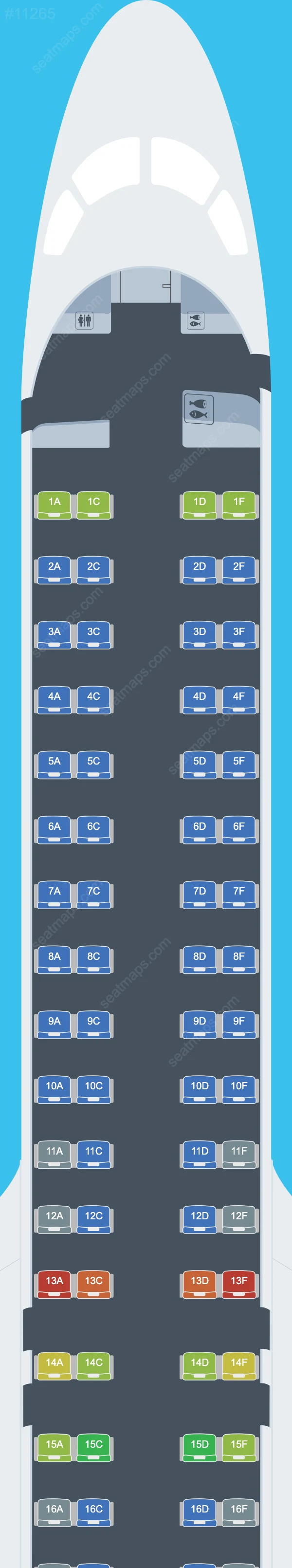 Схема салонов TUI fly BE в самолетах Embraer E195-E2 E195 E2