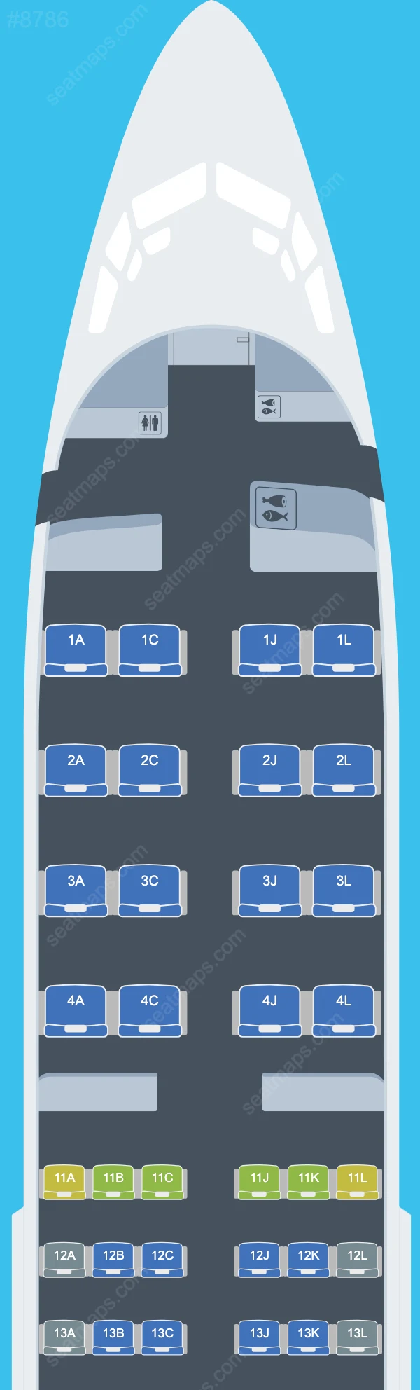 ASKY Airlines Boeing 737 Seat Maps 737-700