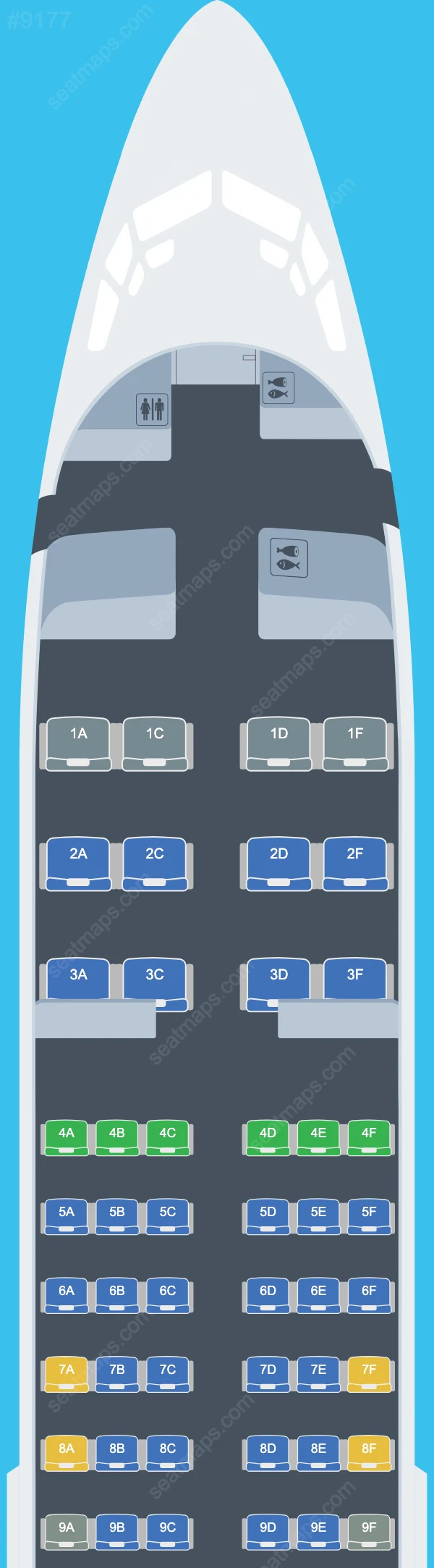 Схема салона Aero Contractors в самолете Boeing 737 737-400