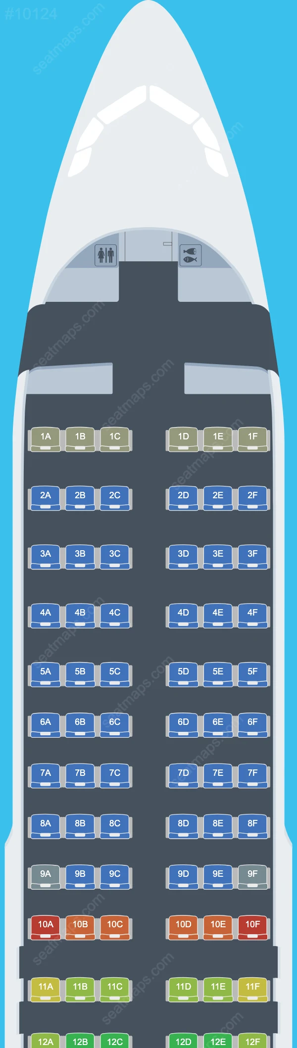 Схема салона LATAM Airlines Brasil в самолете Airbus A320 A320-200neo V.2