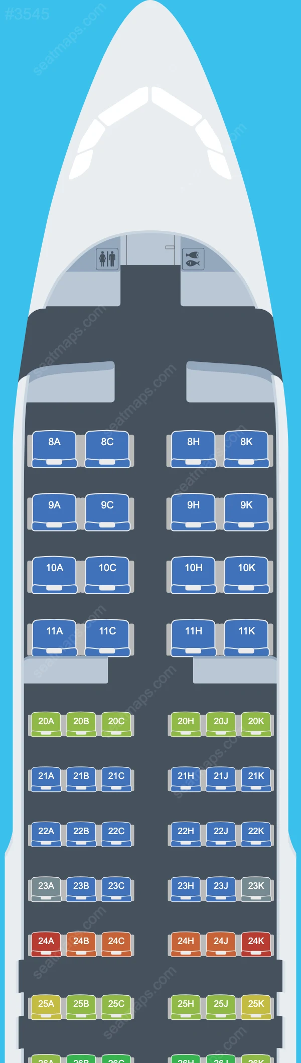 Egyptair Airbus A320 Seat Maps A320-200