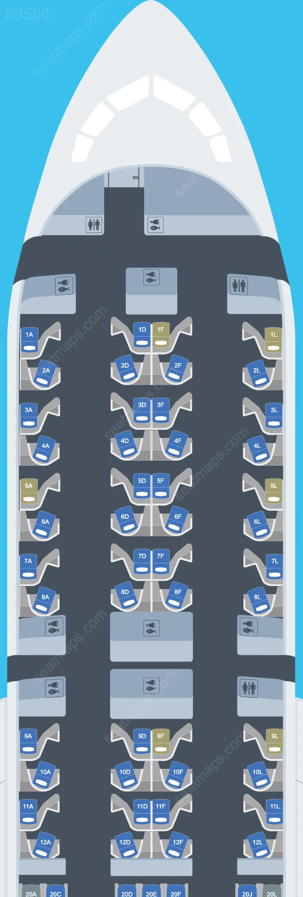 United Boeing 787-9 V.1 seatmap mobile preview