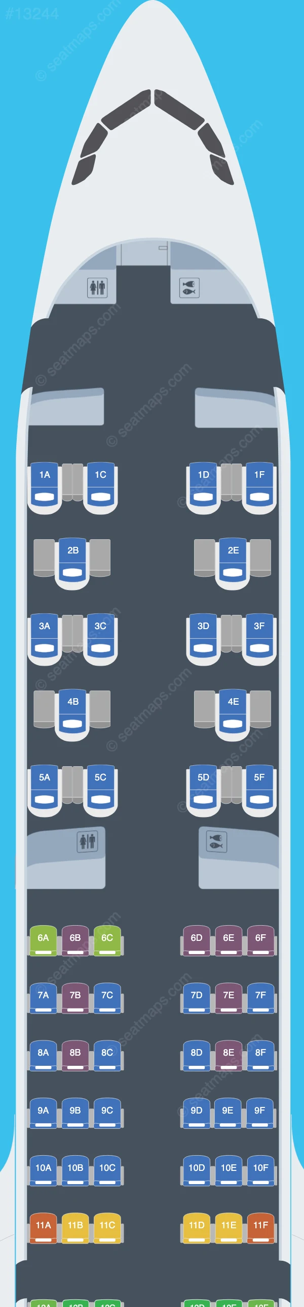 TAP Air Portugal Airbus A321neo LR V.2 seatmap preview