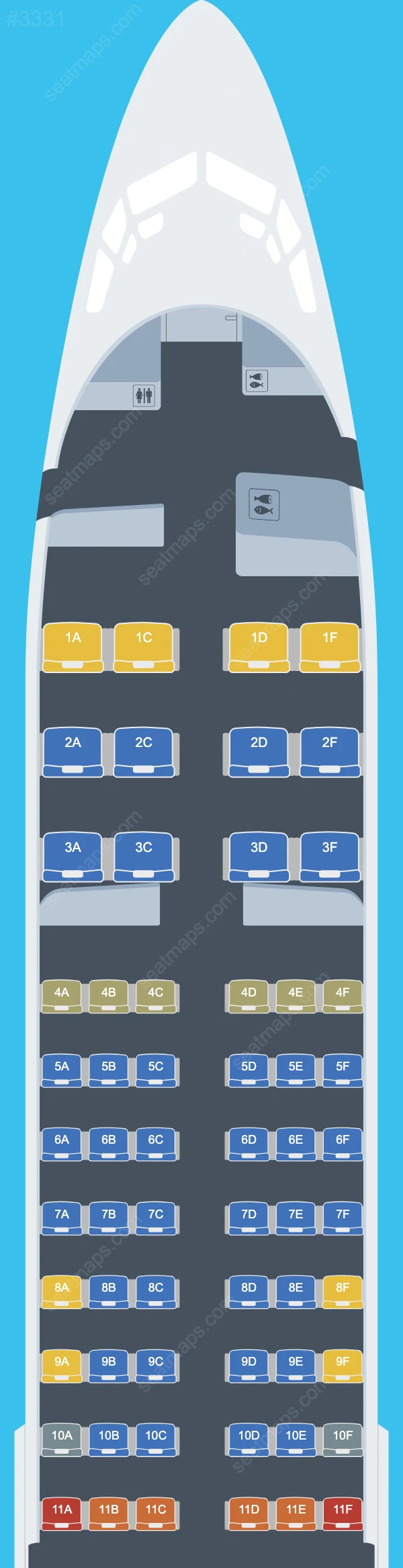 MIAT Mongolian Airlines Boeing 737 Seat Maps 737-800 V.1