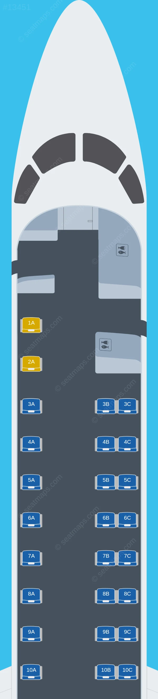 Cabo Flight Center Embraer ERJ 145 seatmap preview