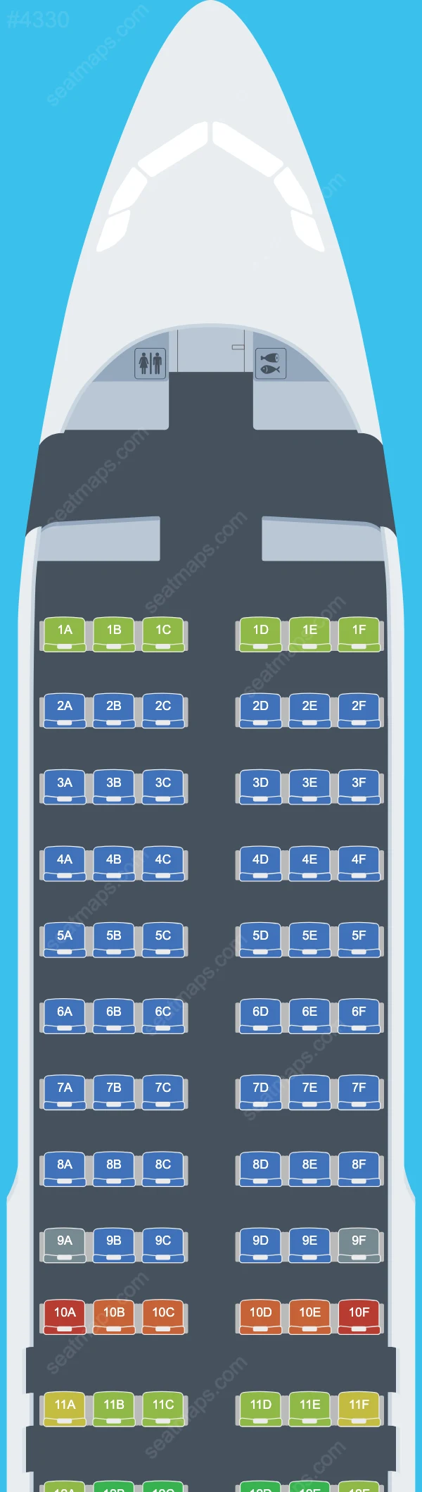 Air Busan Airbus A320 Seat Maps A320-200 V.2