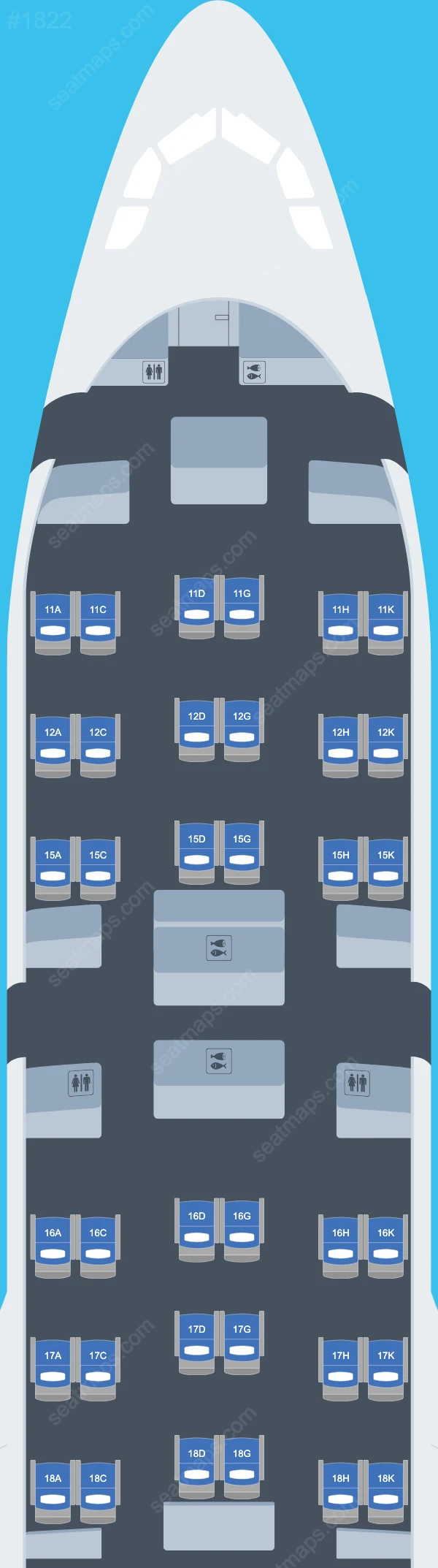 Схема салона Hainan Airlines в самолете Airbus A330 A330-200
