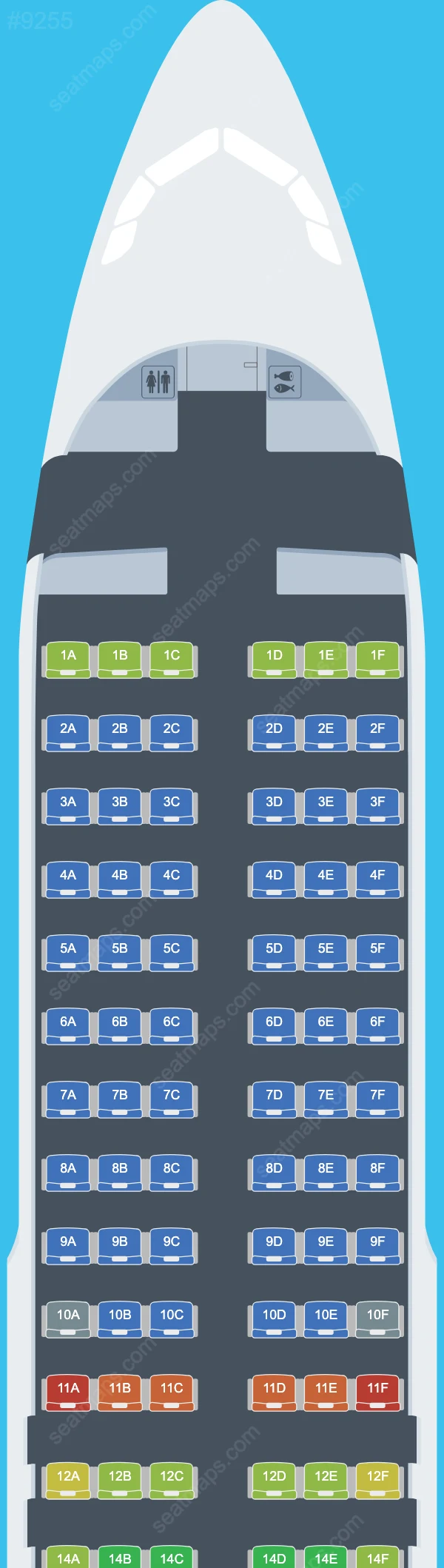 Схема салона JetSMART Argentina в самолете Airbus A320 A320-200
