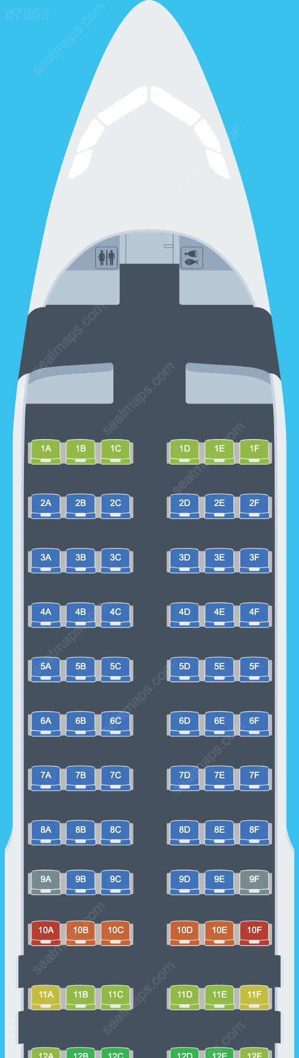 Swiss Airbus A320-200 V.2 seatmap mobile preview