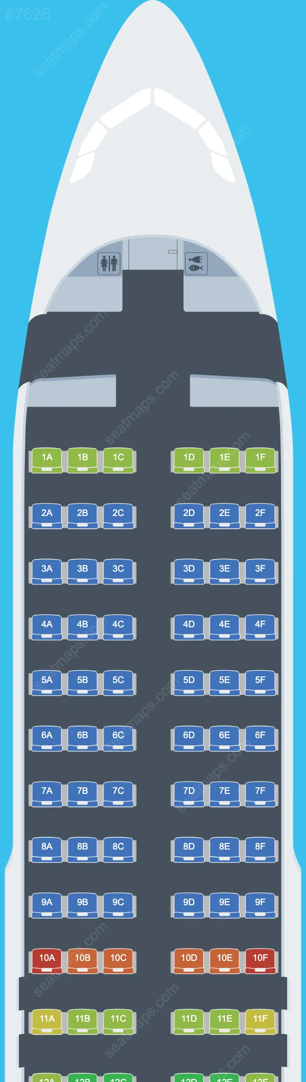 Схема салона Eurowings Europe в самолете Airbus A320 A320-200 V.2