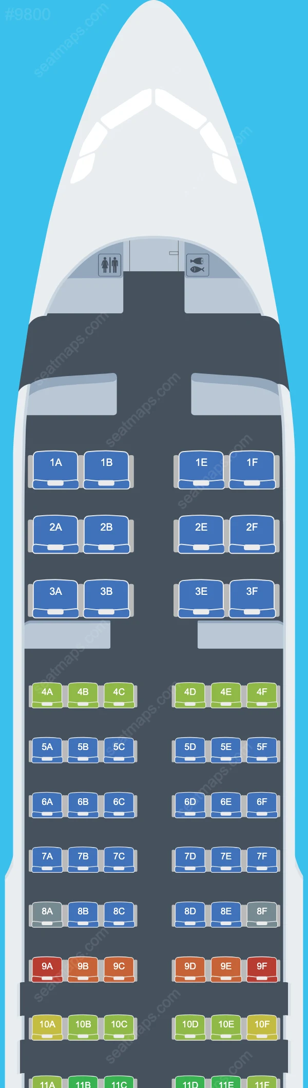 Uzbekistan Airways Airbus A320 Seat Maps A320-200neo