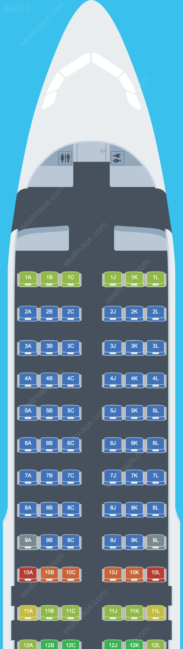 Loong Air Airbus A320-200 seatmap preview